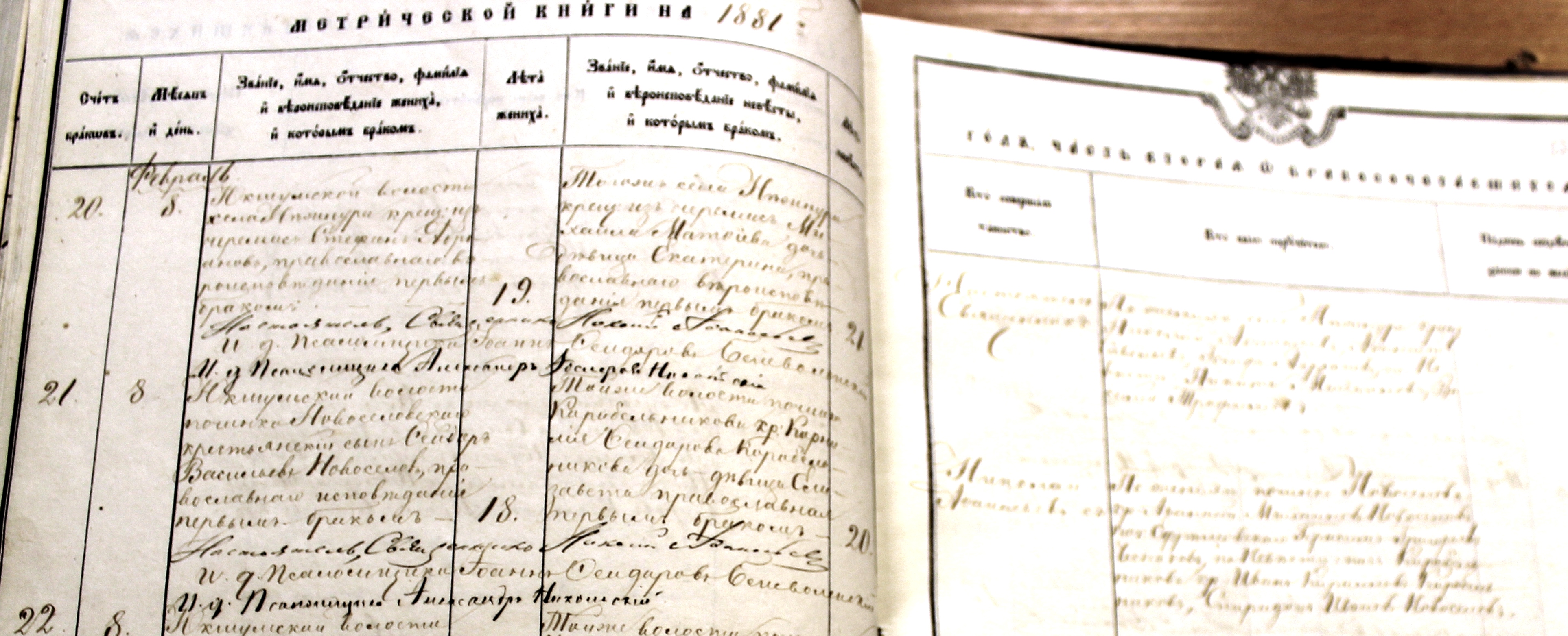 Запись в метрической книге Николаевской церкви села Нежнур за 8 февраля 1881 г.
